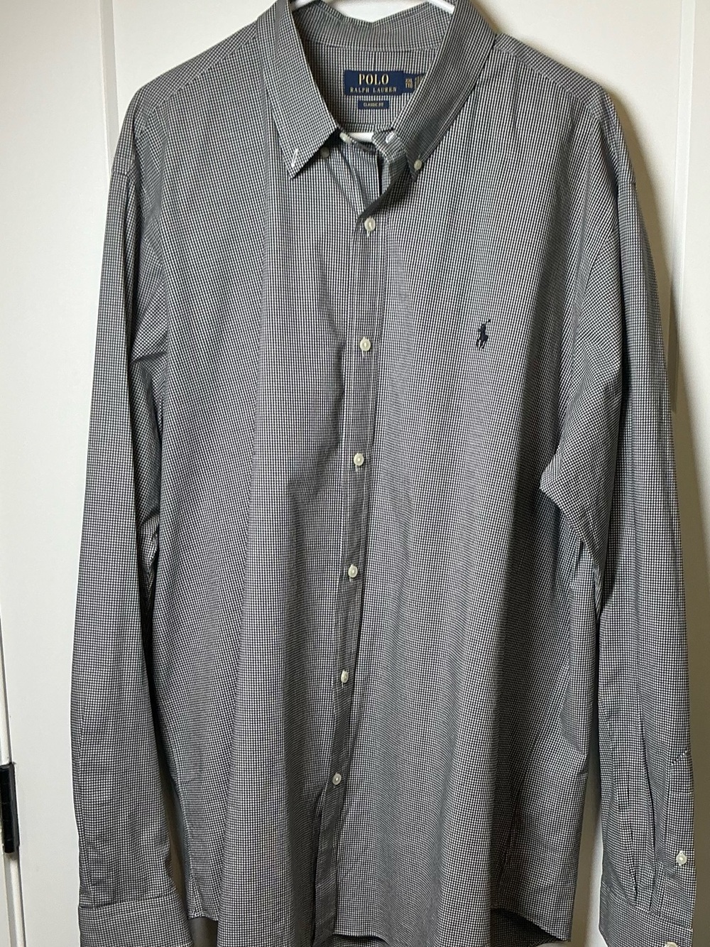 Polo by Ralph Lauren Men's Black and White Button-Down Shirt Classic Fit XXL
